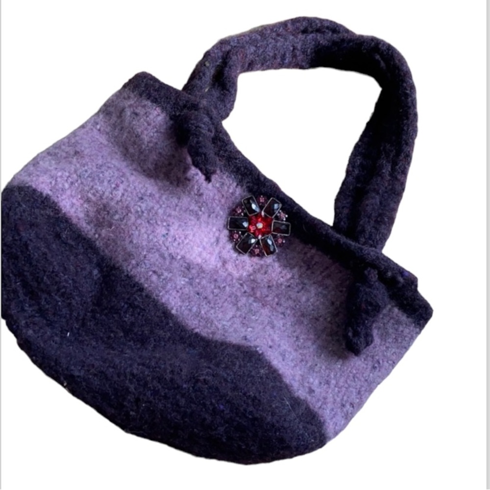 Hand Knit Wool Bag - Picture 2 of 7